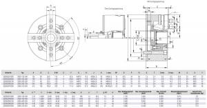 Bison 4-Backen Kraftspannfutter mit Durchgangsbohrung 2605-160-45K