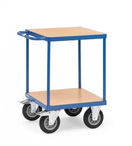 Schwere Tischwagen 500 kg, Ladefläche 600 x 600 mm, mit 2 Böden
