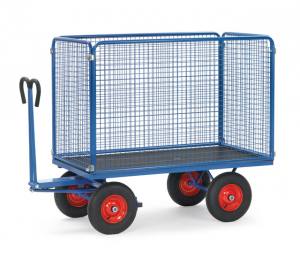 Hand truck With wire lattice high, 1200 x 800, Solid rubber 250x60