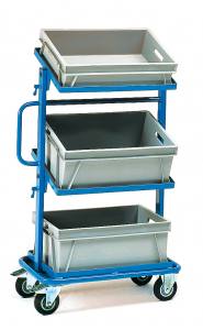 Beistellwagen 200 kg, 600x400, 3 Kunststoffkästen
