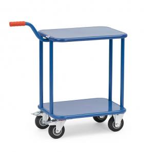 Dollie with gooseneck handles 250 kg, platform size 600x450mm, 2 sheet steel platforms
